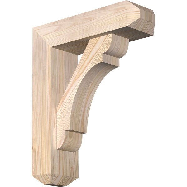 Ekena Millwork Olympic Craftsman Smooth Bracket w/ Offset Brace, Douglas Fir, 5 1/2"W x 18"D x 22"H BKT0604X18X22OLY04SDF - main